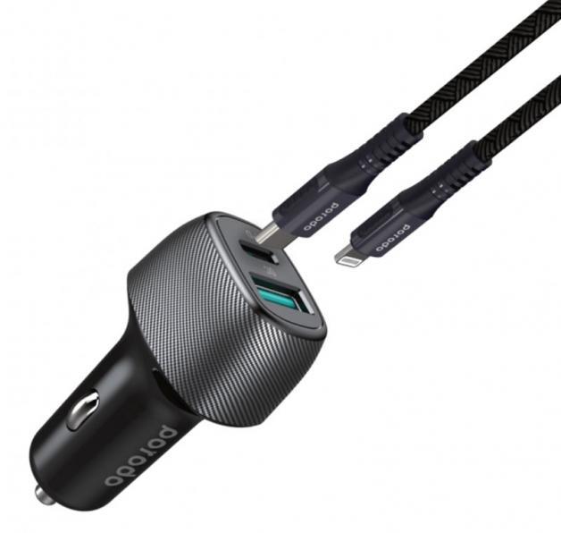 شارژر فندکی پرودو PD- DC26 Dual Port PD Car Charger توان 36 وات Porodo PD- DC26 Dual Port PD Car Charger 36W